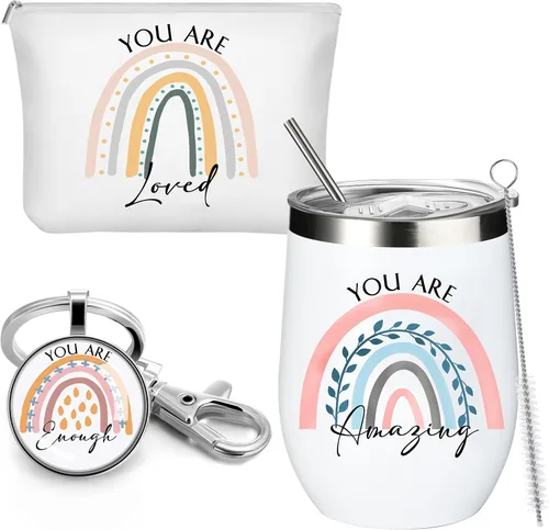 Vista 8 de Tessco for you 3 piezas de regalos de agradecimiento a los empleados para mujeres, regalo de fin de año, regalos de graduación, vaso inspirador