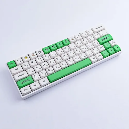Vista 2 de Hyekit Teclas PBT 137 Teclas Leche de Aguacate XDA Perfil Key Caps Dye-Sublimation Japanese Keycap Set Lindas Teclas Cherry MX Interruptores