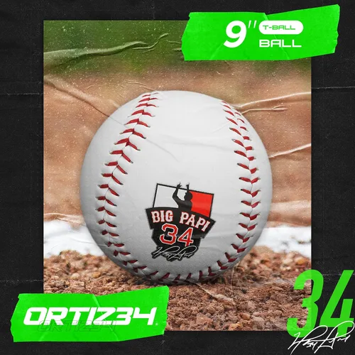 Vista 3 de Guante de T-Ball con Graffiti de 9" - Guante de Béisbol Juvenil con Graffiti David Ortiz - Para Diestros, Fácil de Cerrar, No Requiere Verde/Púrpura