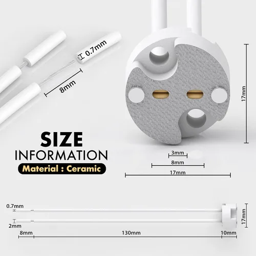 Vista 2 de Paquete de 10 enchufes de luz G4, casquillo MR16, adaptador de base de conector de alambre cerámico Letaclanic LED lámpara halógena, enchufe G4 MR16