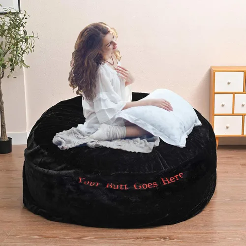 Vista 47 de HDMLDP - Funda de puf para niños y adultos, sin relleno, funda cómoda, esponjosa y redonda, para sofá tipo puf, para silla de lectura, silla de Gris