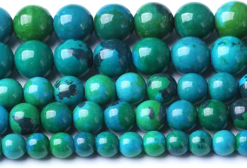 Vista 53 de 36 piezas de cuentas sueltas de espacio de jade de epidoto verde y rojo natural de 10 mm, cuentas redondas para hacer joyas DIY, collares, pulseras