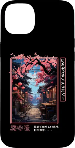 Vista 15 de iPhone 16 Japanese Vaporwave Nostalgia Cherry Blossoms 1990s Aesthetic Case