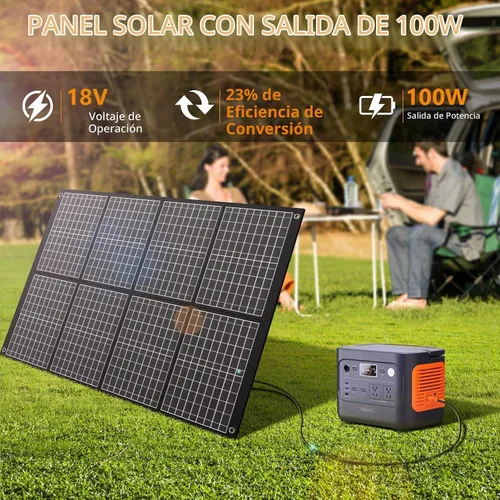 Vista 5 de Paneles solares portátiles de 100 vatios, panel solar plegable de 100 W para estación de energía, camping, senderismo, vida fuera de la red, paneles
