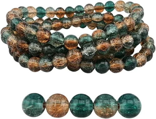 Vista 83 de DandS ltd Cuentas de cristal agrietadas para la fabricación de joyas, champán, pulseras vibrantes de bricolaje, collares, aretes, suministros