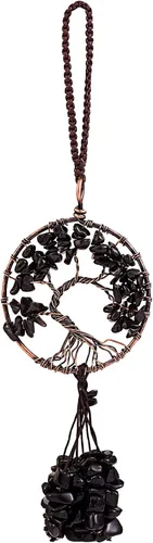 Vista 9 de Accesorio decorativo para automóvil, adorno de árbol de la vida de 7 chakras, piedra preciosa natural, dije de árbol de la vida, piedra de cristal