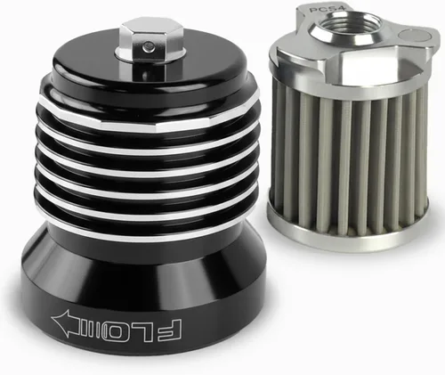 Vista 9 de PC Racing PCS4C, flitro de aceite Flo de aluminio bruñido, acero inoxidable