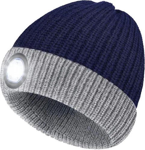 Vista 8 de HIGHEVER LED Beanie Hat with Light: Christmas Stocking Stuffers for Men Adult for Teen Boys Men Dad Winter Gifts