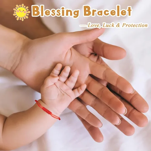 Vista 5 de DAYANEY Pulsera roja para mujer, pulsera de cuerda roja para protección como relleno de calcetines de Navidad, joyas a juego para parejas, regalos