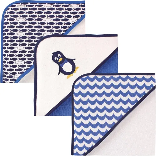 Vista 14 de Luvable Friends Toallas unisex con capucha de rizo de algodón para bebé, elefante básico, talla única