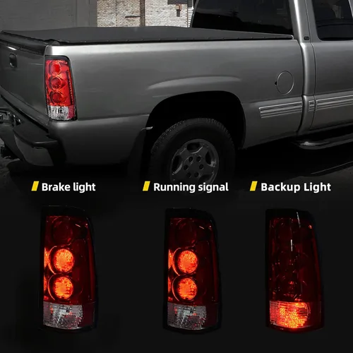 Vista 3 de DWVO Conjunto de luces traseras compatible con Chevy Silverado 1999 2000 2001 2002 1500 2500/01 02 Chevy Silverado 3500/1999-2003 GMC Sierra 1500