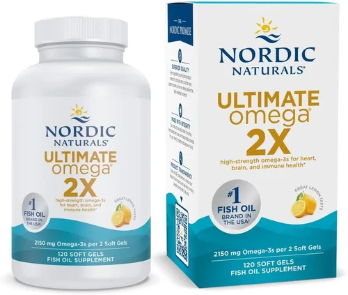 Vista 10 de Nordic Naturals Ultimate Omega 2X, sabor a limón, 60 geles suaves, 2150 mg de omega-3, aceite de pescado de alta potencia con EPA y DHA, promueve
