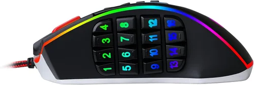 Vista 7 de Redragon M990 MMO - Mouse para videojuegos, 32000 DPI de alta precisión con cable RGB con 23 botones programables, 16 teclas macro laterales
