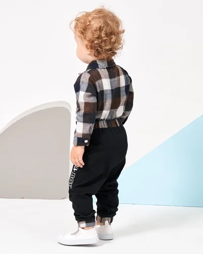 Vista 3 de Renotemy Conjunto de ropa para bebé recién nacido, conjunto de ropa con estampado de letras para niño