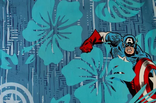 Vista 6 de Marvel Camisa con botones para hombre, azulAqua Cap Island, talla S, AzulAqua "Cap Island