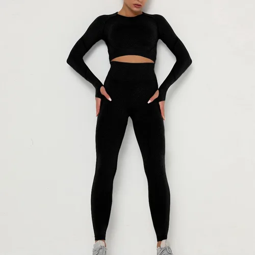 Vista 4 de Lu's Chic Conjunto corto de dos piezas para mujer, conjunto de yoga y entrenamiento de cintura alta