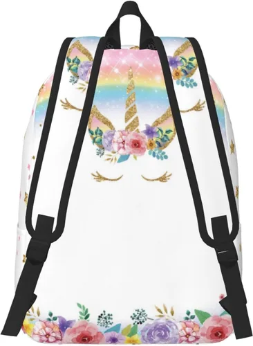 Vista 3 de Mochila personalizada para niñas y niños, mochilas personalizadas con nombre para niños, mochila escolar personalizada para viajes, Unicornio -2