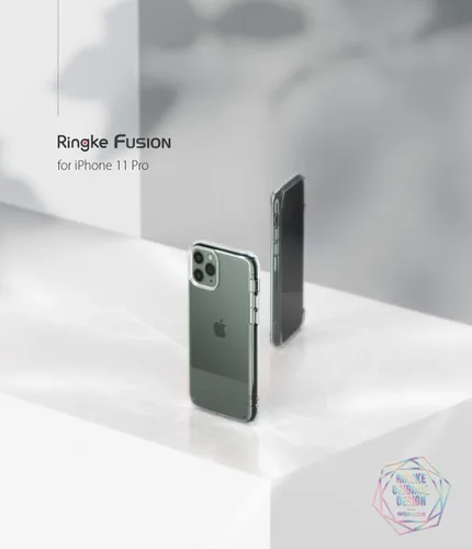 Vista 9 de Ringke Fusion - Funda compatible con iPhone 11 Pro, tecnología de alivio de impactos resistente, bisel elevado, transparente