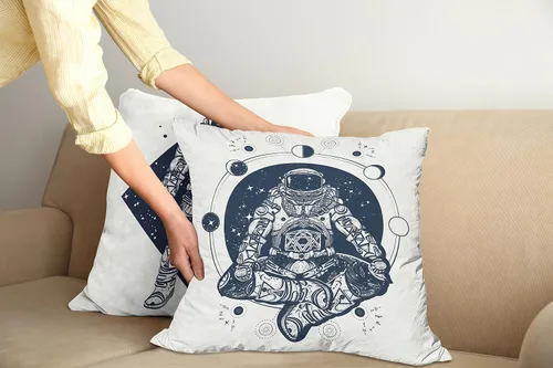 Vista 3 de Ambesonne Outer Space - Juego de 2 fundas de almohada decorativas para sofá, dormitorio, sala de estar, 16 pulgadas, astronauta abstractos