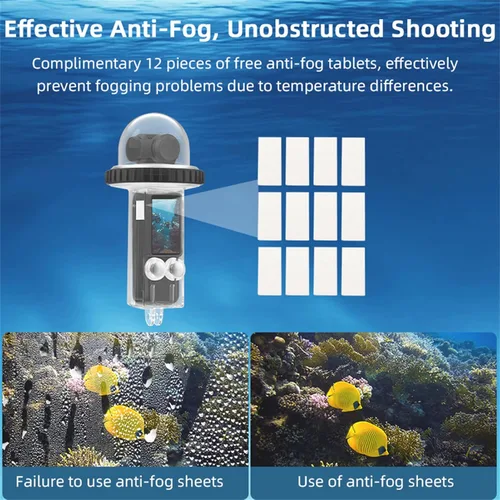 Vista 6 de Funda de buceo de 131 pies compatible con DJI Osmo Pocket 3, funda impermeable protectora subacuática para buceo con accesorios para cámara Osmo