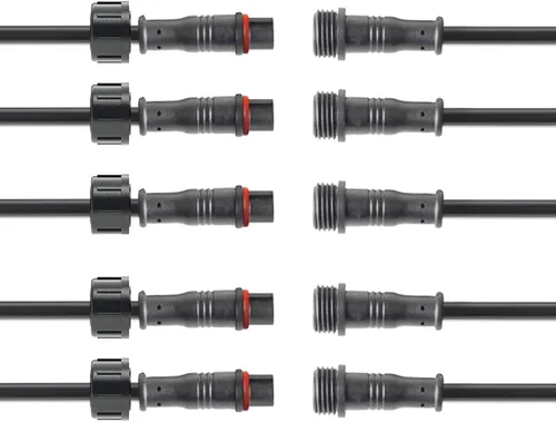 Vista 10 de Conector LED impermeable de 2 pines con conector macho hembra de 2 cables pesados, con cable de extensión pesado de 12 AWG de 25CM IP68, para barco