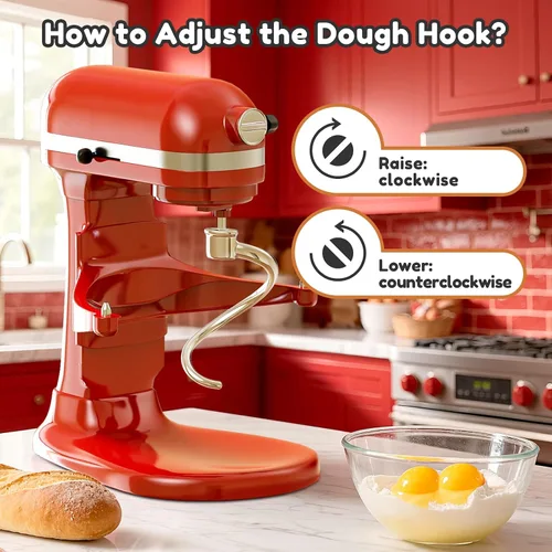 Vista 5 de Gancho de masa en espiral de acero inoxidable para batidora de pie KitchenAid, gancho para pan, se adapta a batidoras de pie con tazón elevable