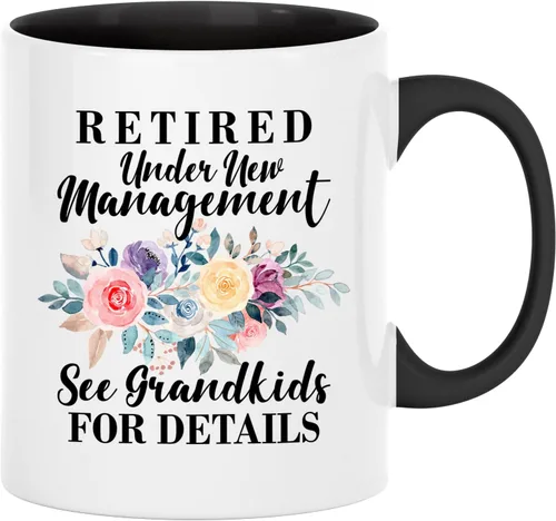 Vista 6 de Taza de jubilación para mujer, taza de feliz jubilación para compañera de trabajo, taza divertida para abuela jubilada de nietos 11 onzas