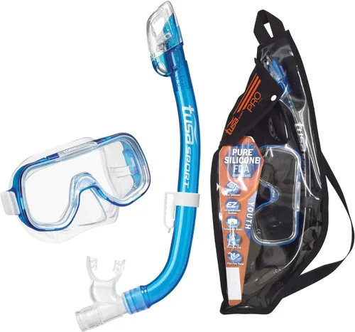 Vista 6 de TUSA Sport Conjunto combinado de máscara Mini-Kleio y esnórquel seco para jóvenes