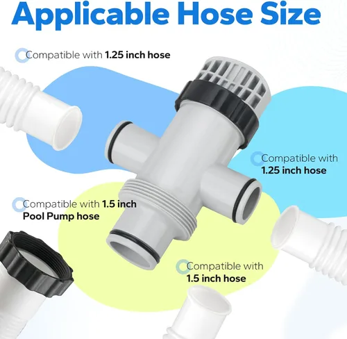 Vista 2 de 11872 Válvula de émbolo de manguera doble dividida y válvula de émbolo compatible con accesorio de pieza de piscina de repuesto Intex, accesorio