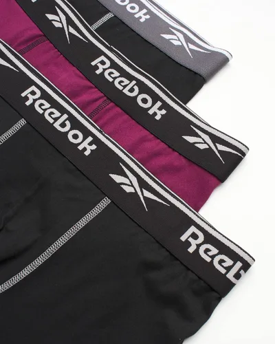 Vista 2 de Reebok Calzoncillos tipo bóxer para hombre Paquete de 3 bóxers elásticos ultrasuaves para hombre Paquete de ropa interior deportiva para hombre