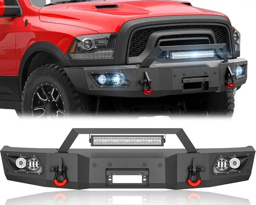 Vista 11 de YZONA Parachoques delantero y trasero compatible con Land Rover Discovery 2 1999-2004 Parachoques Rock Crawler con placa de cabrestante, receptor