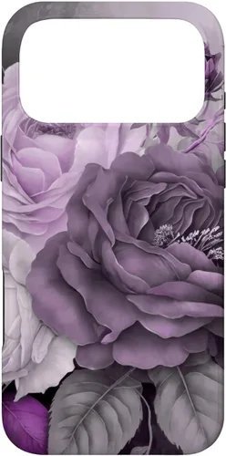 Vista 22 de Purple Watercolor Rose Flower Bouquet on Gray Case for iPhone 17
