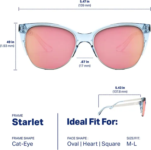 Vista 14 de Blenders Eyewear Starlet – Gafas de sol polarizadas con montura de ojo de gato – 100% protección UV – Gafas de moda para mujer