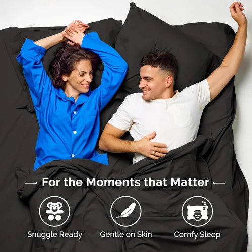 Vista 4 de Martex Easy Living - Juego de sábanas de microfibra de 4 piezas, tamaño matrimonial, sábanas de microfibra cepillada, fácil cuidado, resistentes a