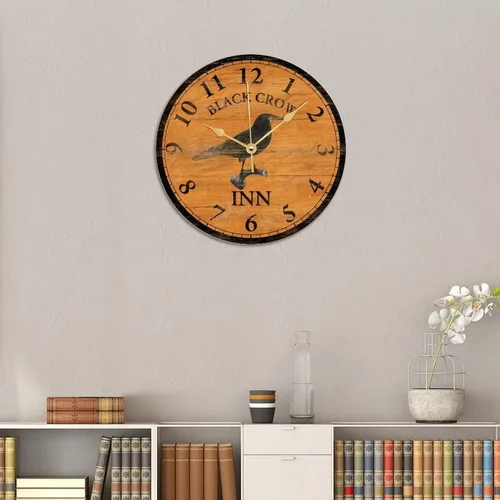 Vista 6 de ArogGeld Reloj de pared de Halloween para dormitorio, cuervo negro, vintage