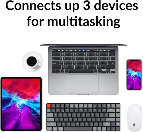Vista 4 de Keychron K3 Teclado mecánico inalámbrico ultra delgado con 75% de diseño, compacto, intercambiable en caliente, 84 teclas Bluetooth RGB LED