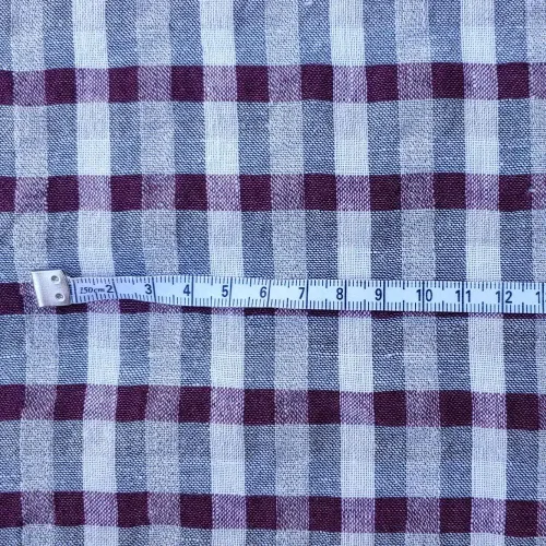 Vista 4 de Tela de lino de sirsaca a cuadros azules Material duradero, perfecto para coser, ropa y manualidades
