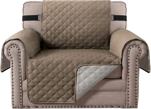 Vista 8 de Funda impermeable para sofá biplaza, protector de sofá acolchado para sofá de 2 asientos, protector de muebles antideslizante para perros y mascotas