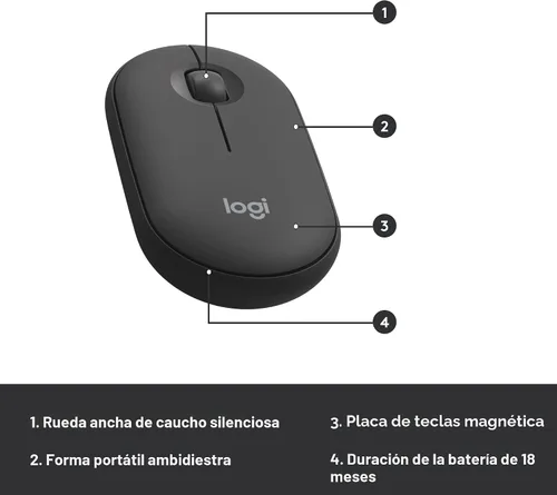Vista 8 de [Usado] Logitech MK470 - Combo de teclado y mouse inalámbricos delgados - Diseño compacto moderno, ultra silencioso, receptor USB de 2.4 GHz, Grafito