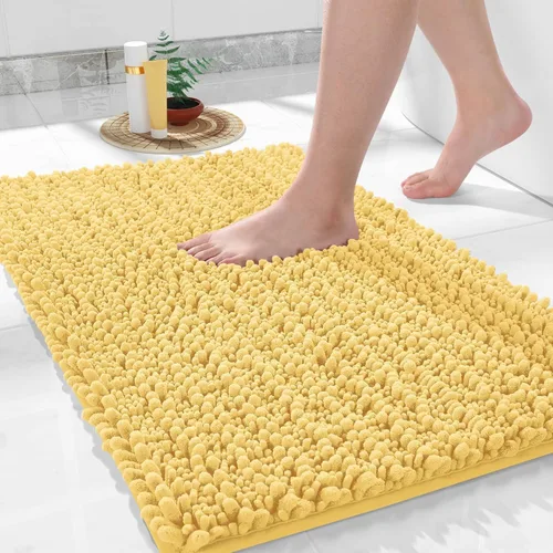 Vista 91 de Yimobra Alfombras de Baño Antideslizantes Lavables - Alfombra de Baño de Chenilla Ultra Suave Absorbente, Alfombra Peluda de Secado Rápido para Negro