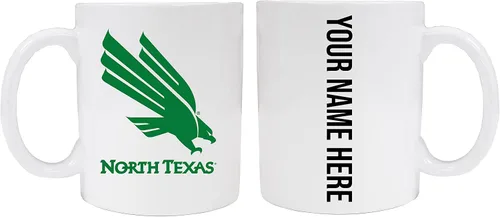 Vista 7 de Collegiate - Taza de cerámica personalizada del norte de Texas de 8 onzas con tu nombre en la parte posterior (negro) Producto oficial universitario