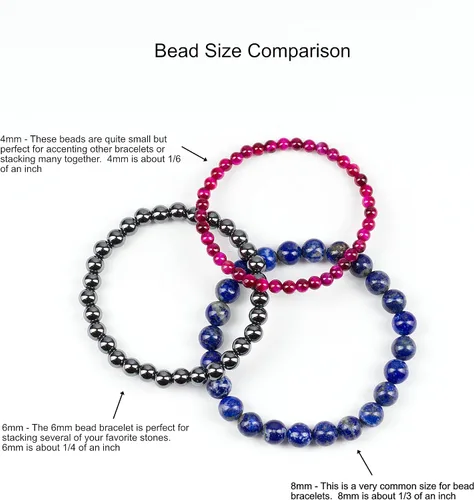 Vista 5 de Cherry Tree Collection brazalete elástico con cuentas de gemas redondas de 516pulgada.