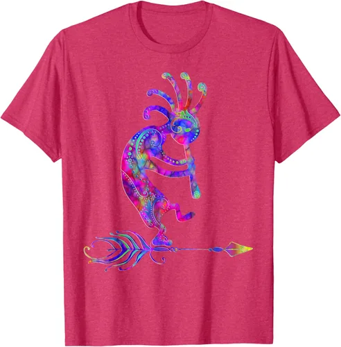 Vista 31 de Native American Kokopelli With Feather 2 - Camiseta Fan Fun, Negro, S