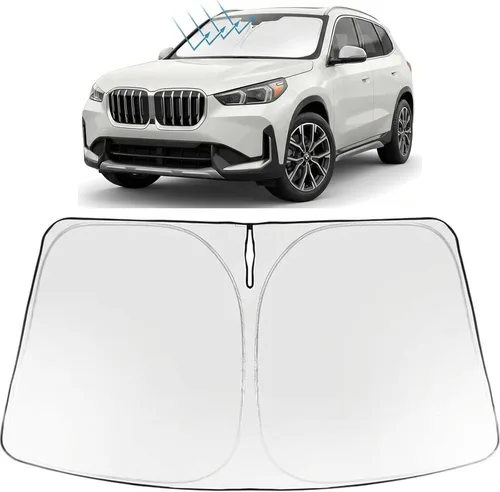 Vista 211 de Proadsy Parasol para parabrisas Rivian R1S 2022-2025 2026 de 4 capas plegable, protector de parasol frontal que bloquea los rayos UV, mantiene