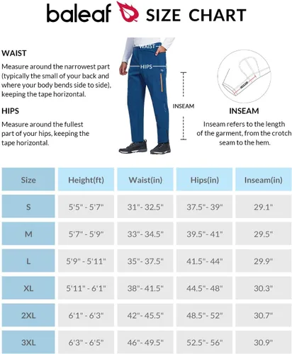 Vista 7 de BALEAF Pantalones de ciclismo de invierno para hombre, pantalones térmicos para bicicleta de montaña, resistentes al agua, clima frío, senderismo