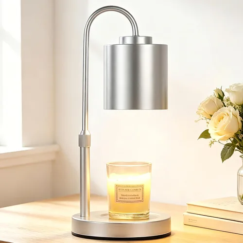Vista 10 de CASTLELIFE - Lámpara calienta-velas con temporizador y atenuador, calentador de cera eléctrica ajustable en altura para velas de tarro, regalos