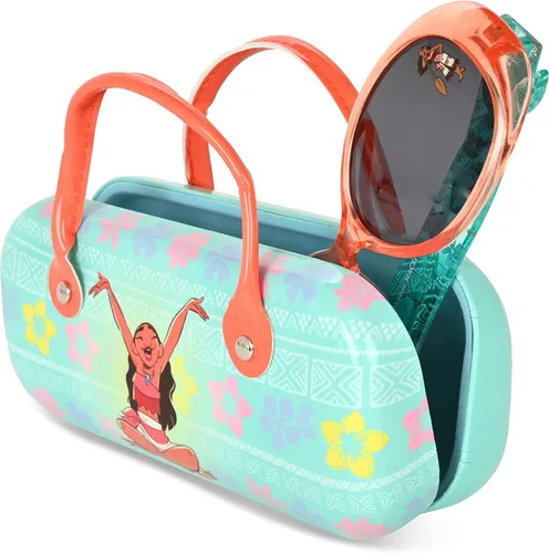 Vista 3 de Disney Moana - Gafas de sol para niñas con funda de gafas a juego y protección UV para niños pequeños