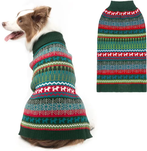 Vista 20 de Suéter Mihachi para perro - Ropa de abrigo de invierno con tiras coloridas para clima frío