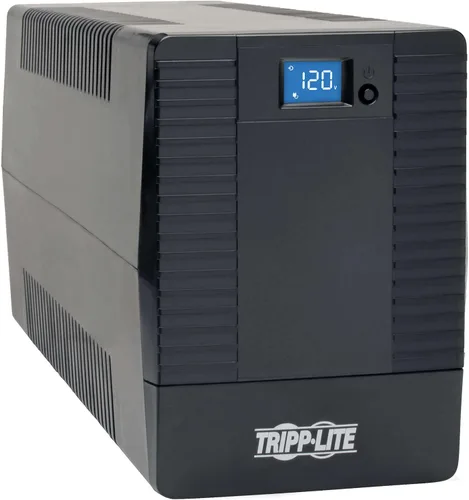 Vista 12 de Tripp Lite UPS de respaldo de batería de 650VA, 350W, para montaje en rack/torre, pantalla LCD, AVR, USB, DB9 (OMNI650LCD)
