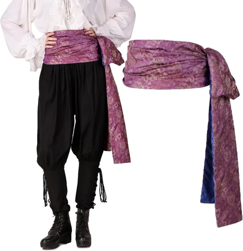 Vista 8 de ThePirateDressing Disfraz de pirata medieval renacentista para Halloween, banda grande